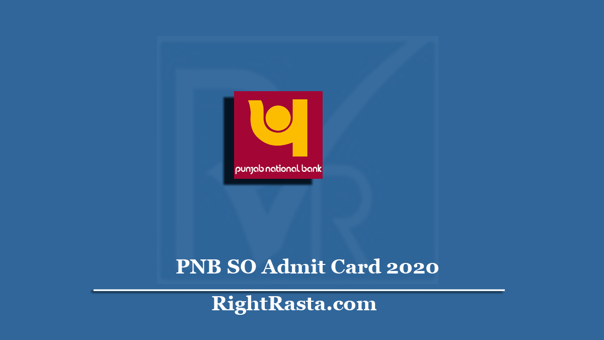 PNB SO Admit Card
