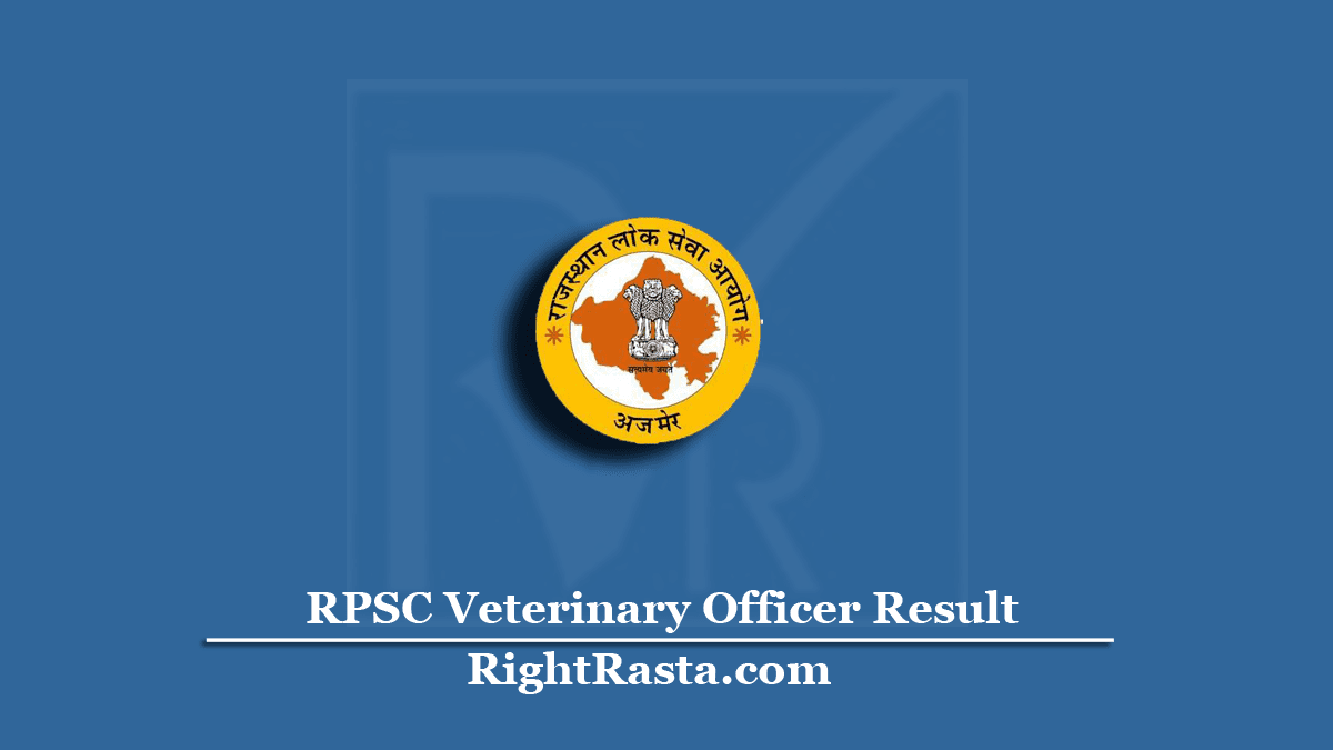 RPSC Veterinary Officer Result