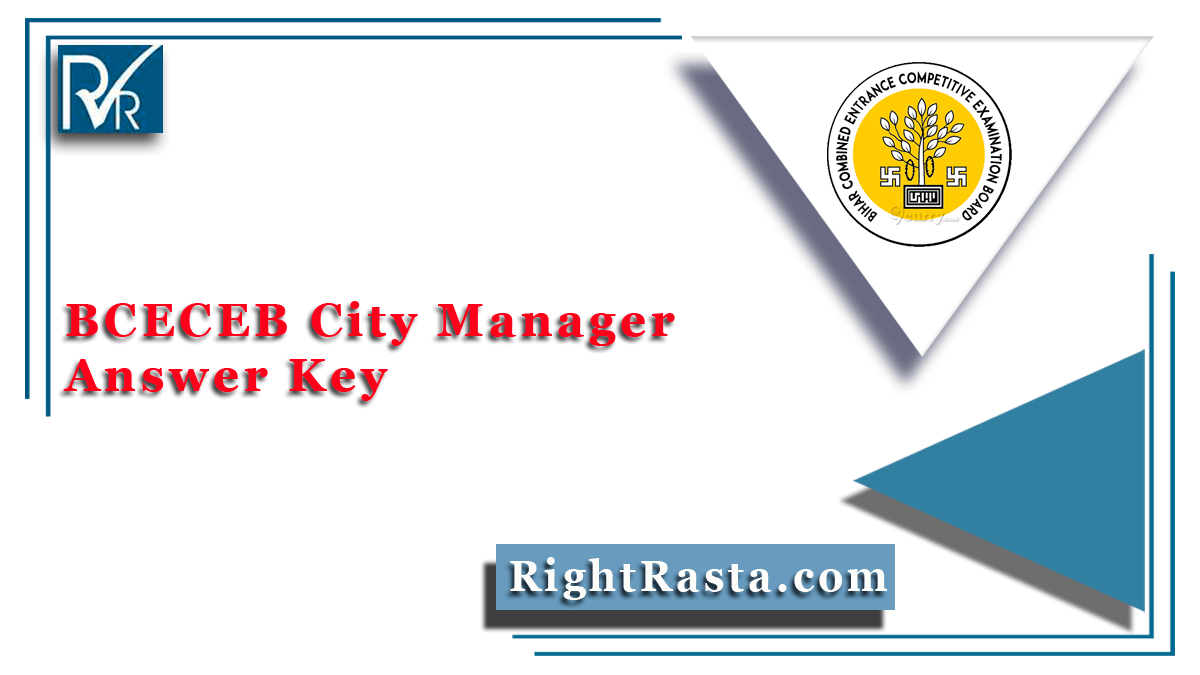 BCECEB City Manager Answer Key