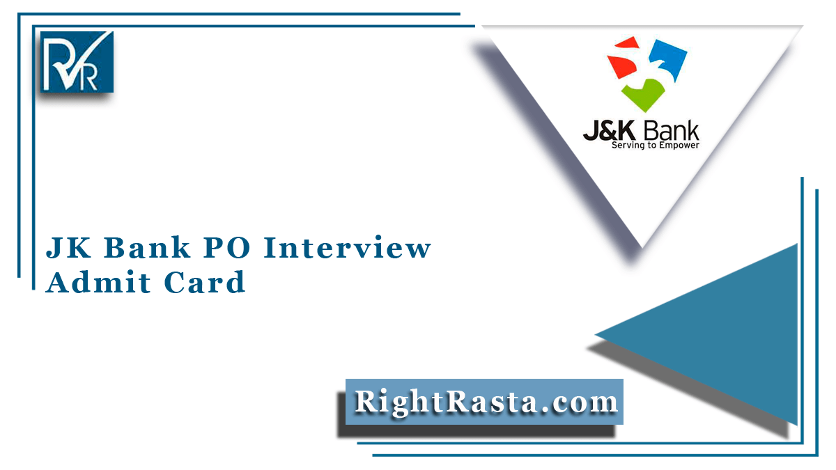 JK Bank PO Interview Admit Card
