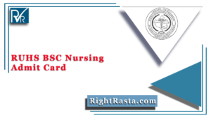 RUHS BSC Nursing Admit Card