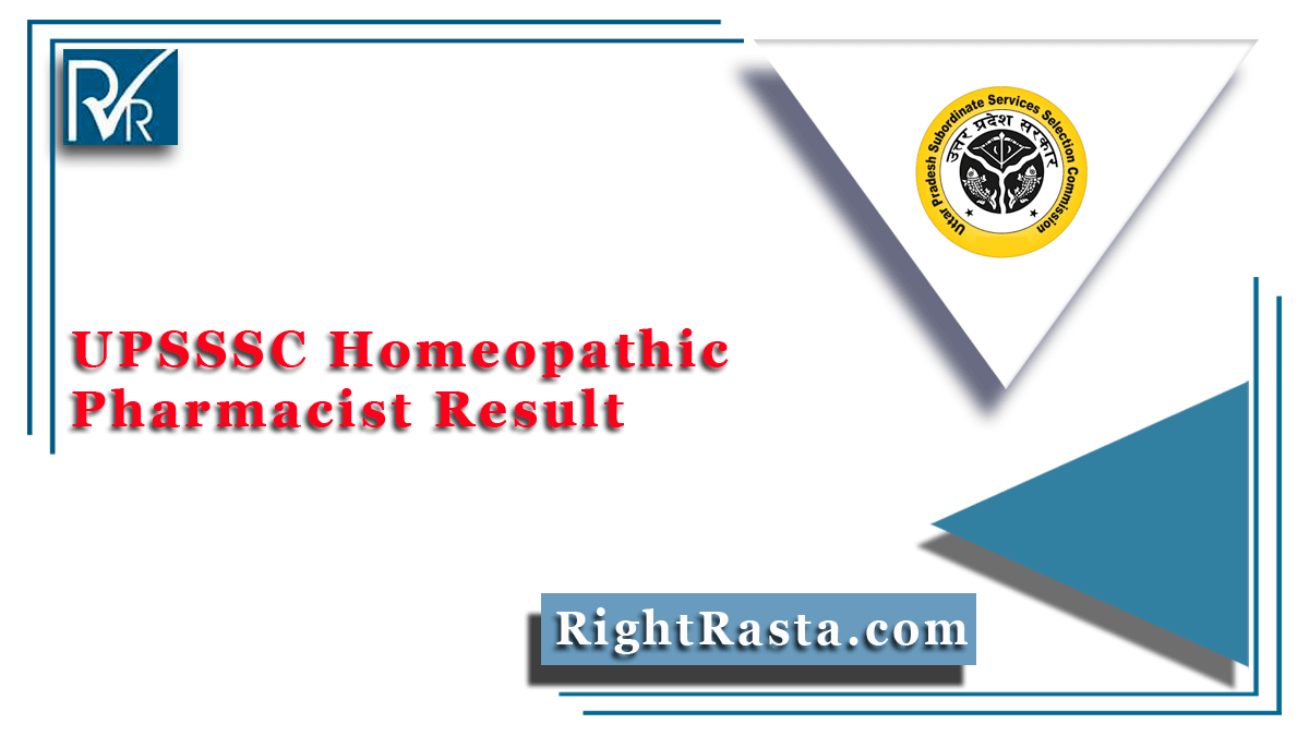 UPSSSC Homeopathic Pharmacist Result