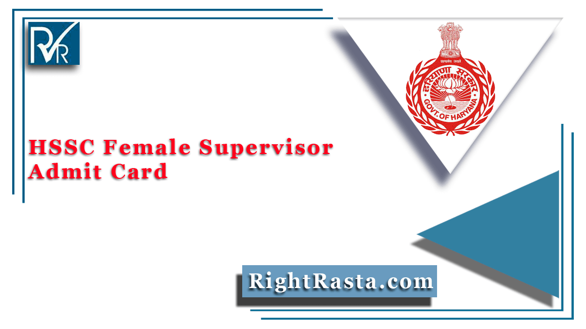 HSSC Female Supervisor Admit Card