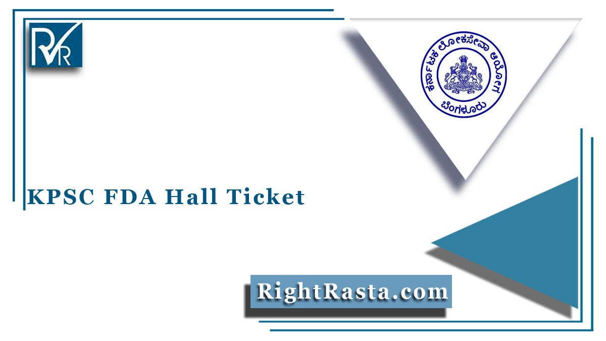 KPSC FDA Hall Ticket