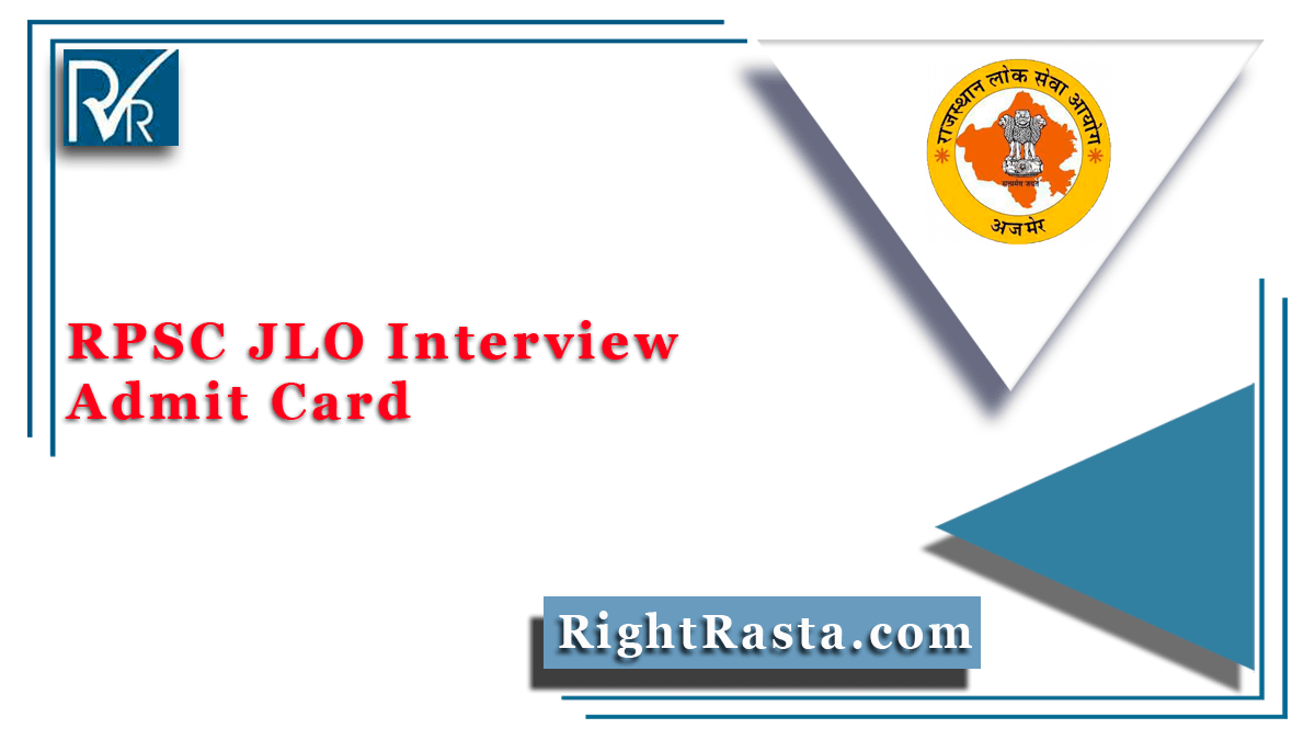 RPSC JLO Interview Admit Card