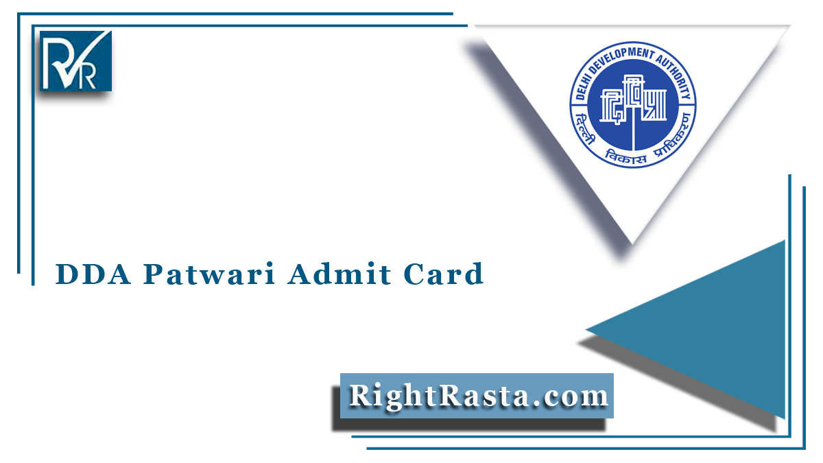 DDA Patwari Admit Card