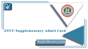JNVU Supplementary Admit Card