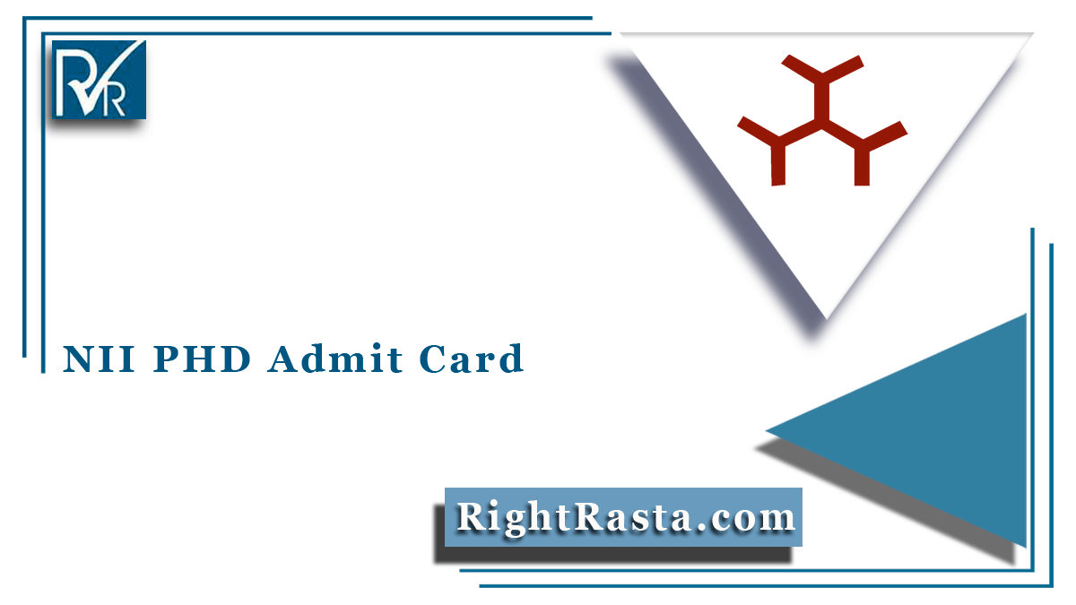 NII PHD Admit Card