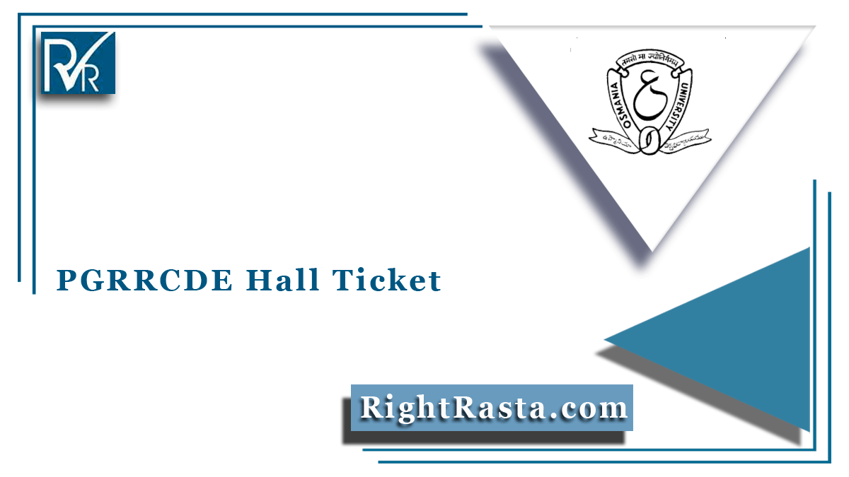 PGRRCDE Hall Ticket