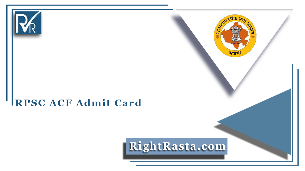 RPSC ACF Admit Card