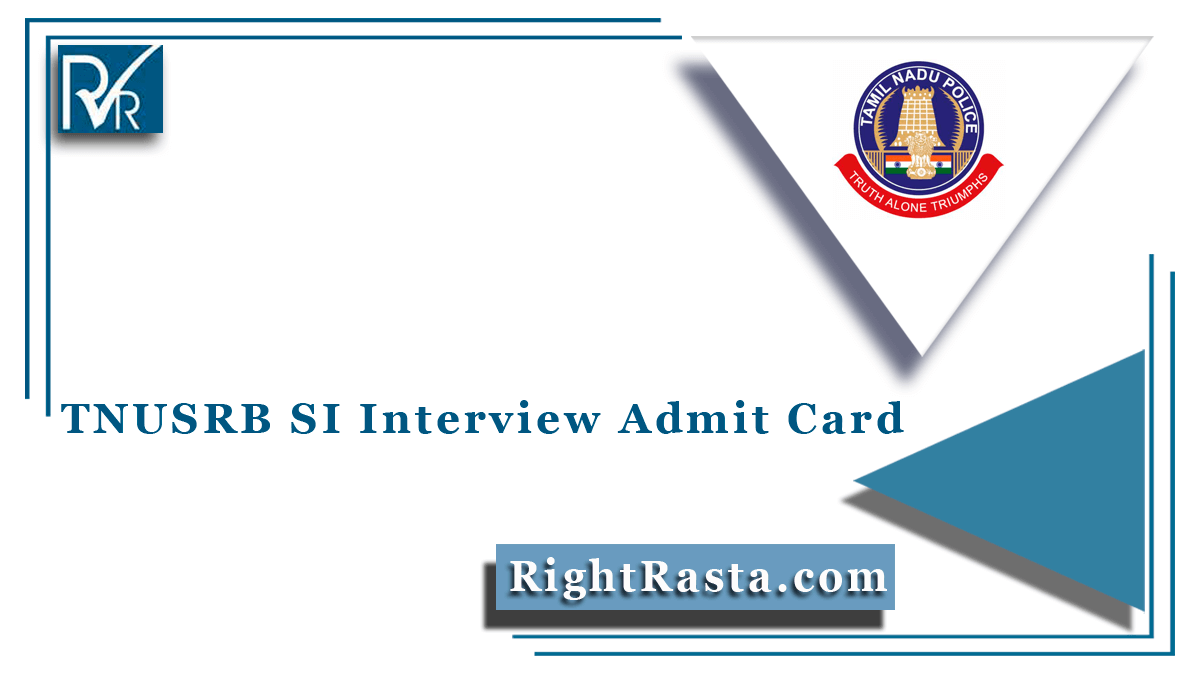 TNUSRB SI Interview Admit Card
