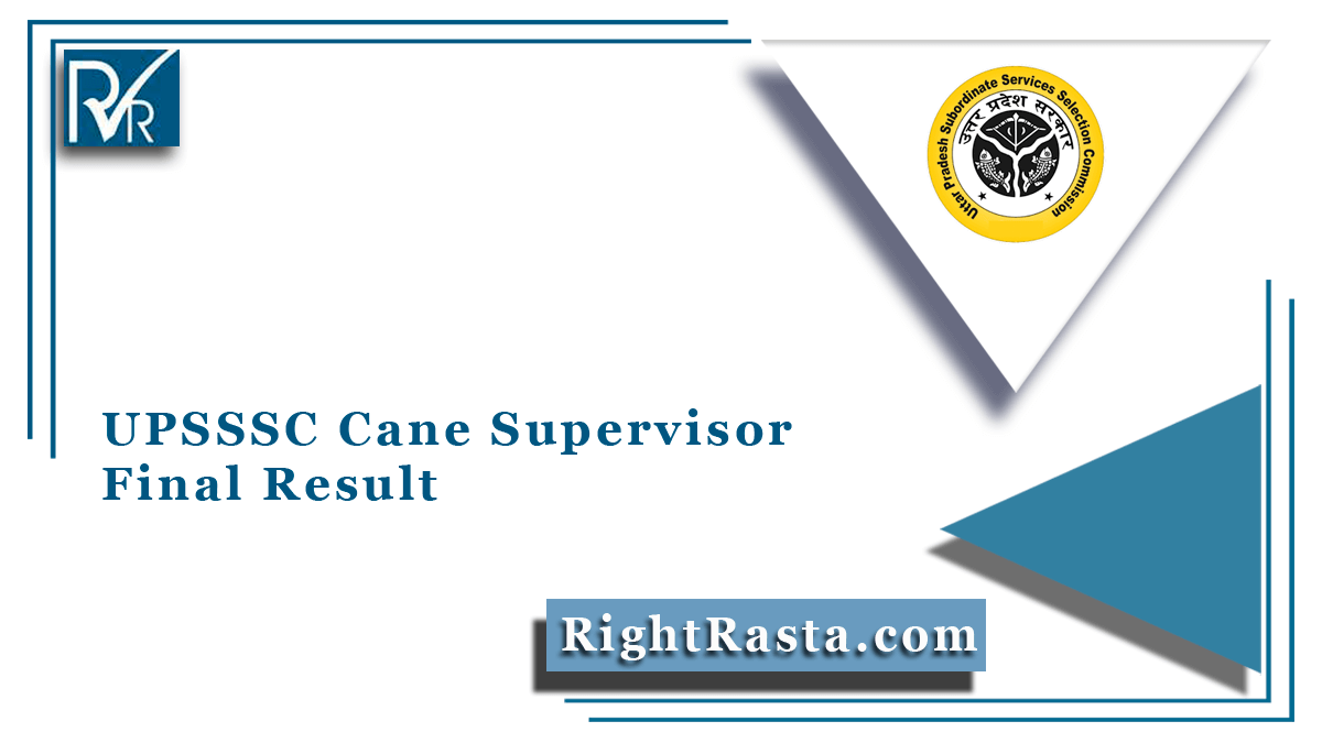 UPSSSC Cane Supervisor Final Result