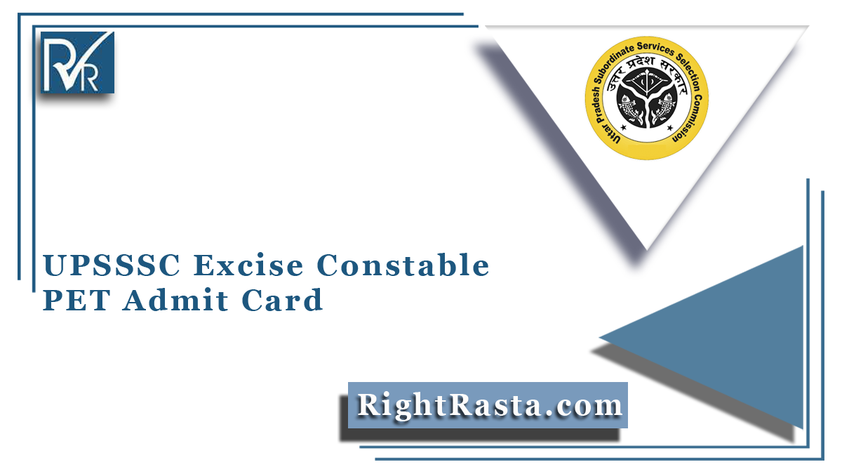 UPSSSC Excise Constable PET Admit Card