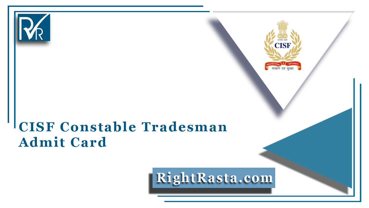 CISF Constable Tradesman Admit Card