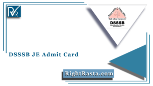 DSSSB JE Admit Card