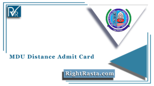 MDU Distance Admit Card