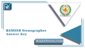 RSMSSB Stenographer Answer Key