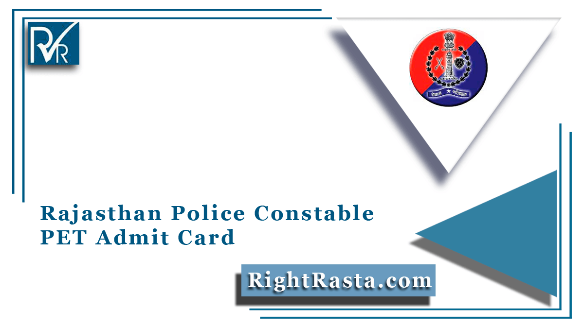 Rajasthan Police Constable PET Admit Card