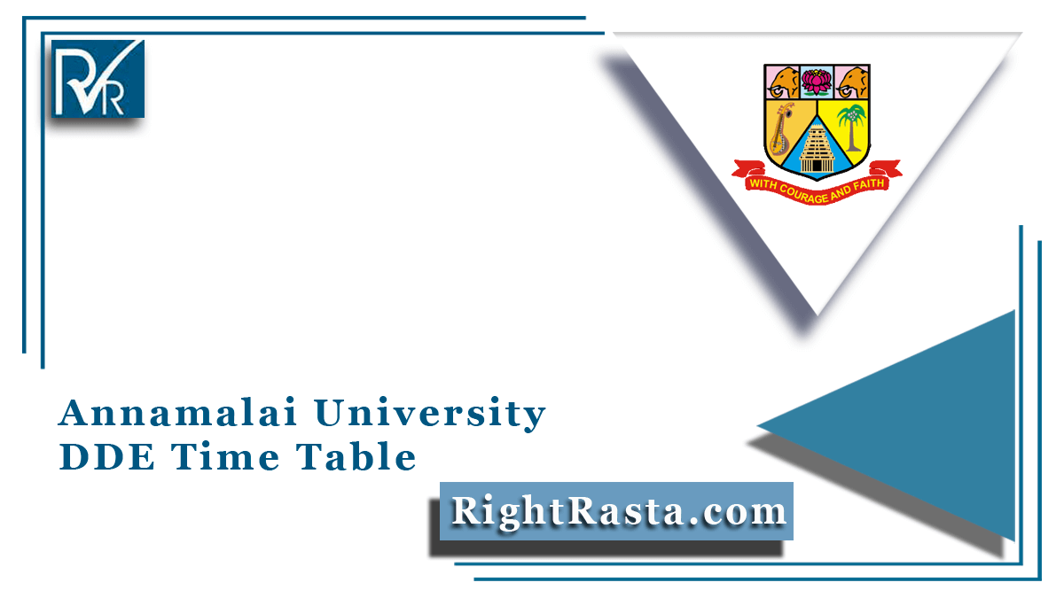 Annamalai University DDE Time Table