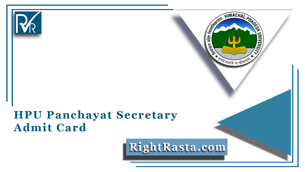 HPU Panchayat Secretary Admit Card