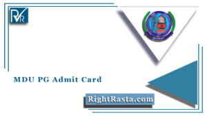 MDU PG Admit Card