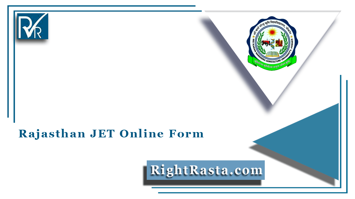 Rajasthan JET Online Form