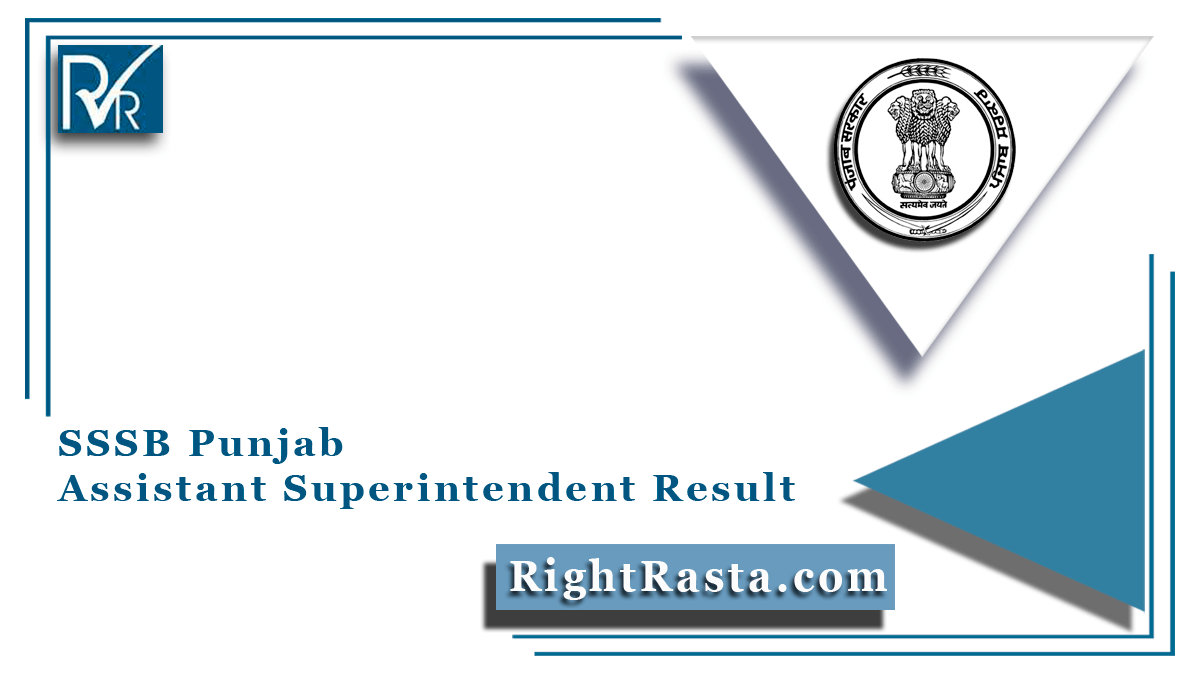 SSSB Punjab Assistant Superintendent Result
