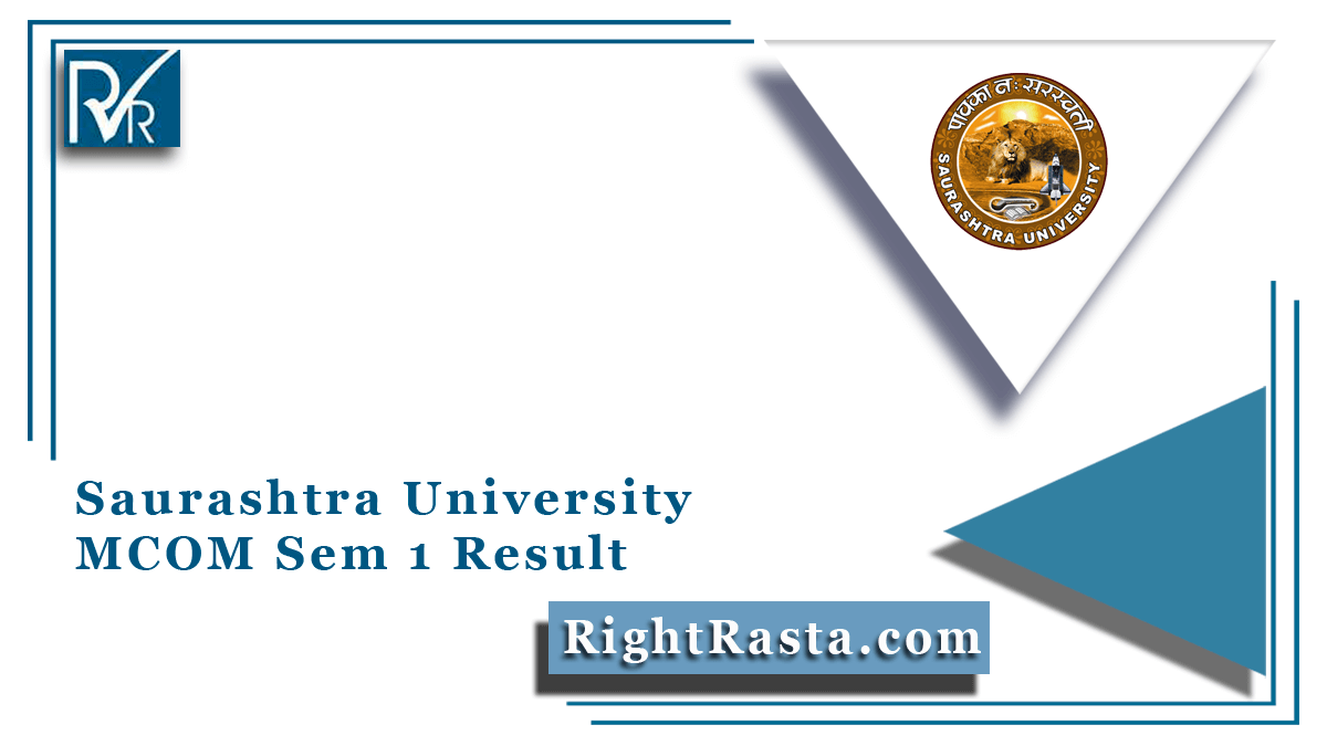 Saurashtra University MCOM Sem 1 Result