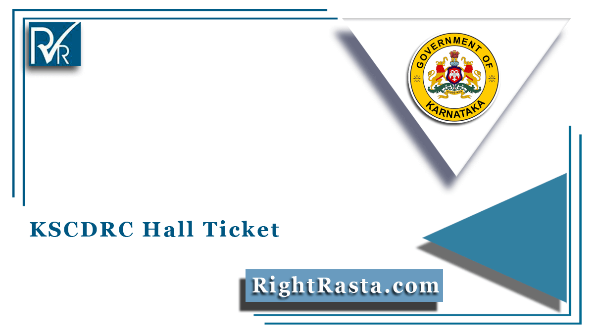 KSCDRC Hall Ticket