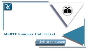 MSBTE Summer Hall Ticket