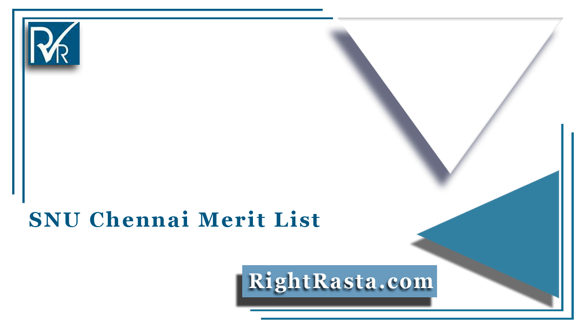 SNU Chennai Merit List