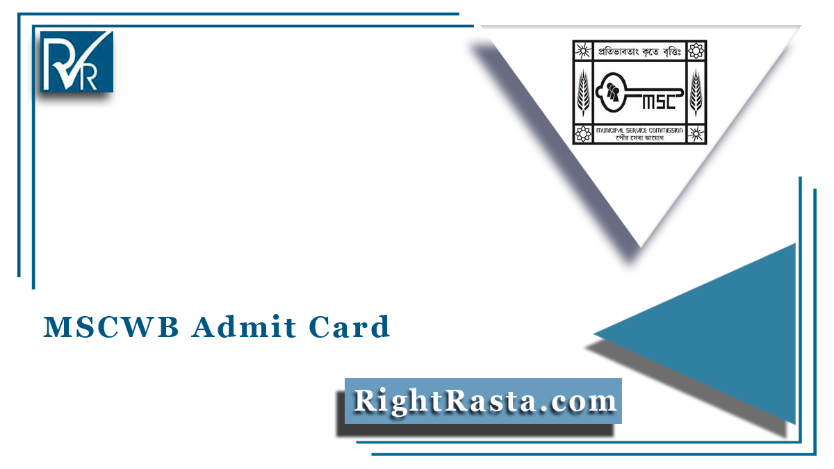MSCWB Admit Card