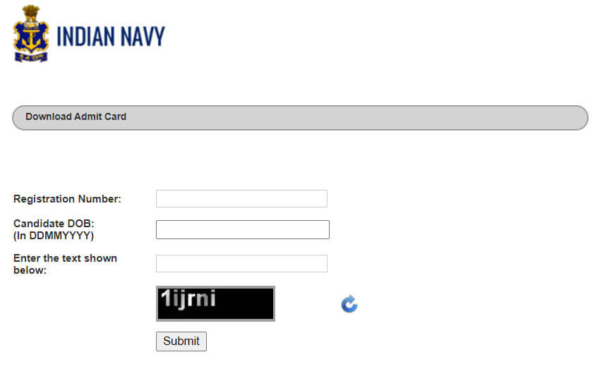 Navy Tradesman Admit Card 2021