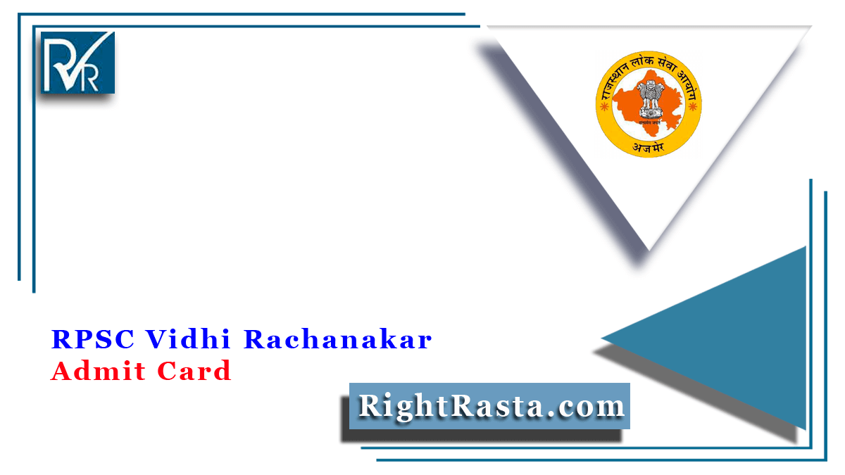 RPSC Vidhi Rachanakar Admit Card