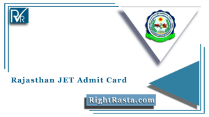 Rajasthan JET Admit Card