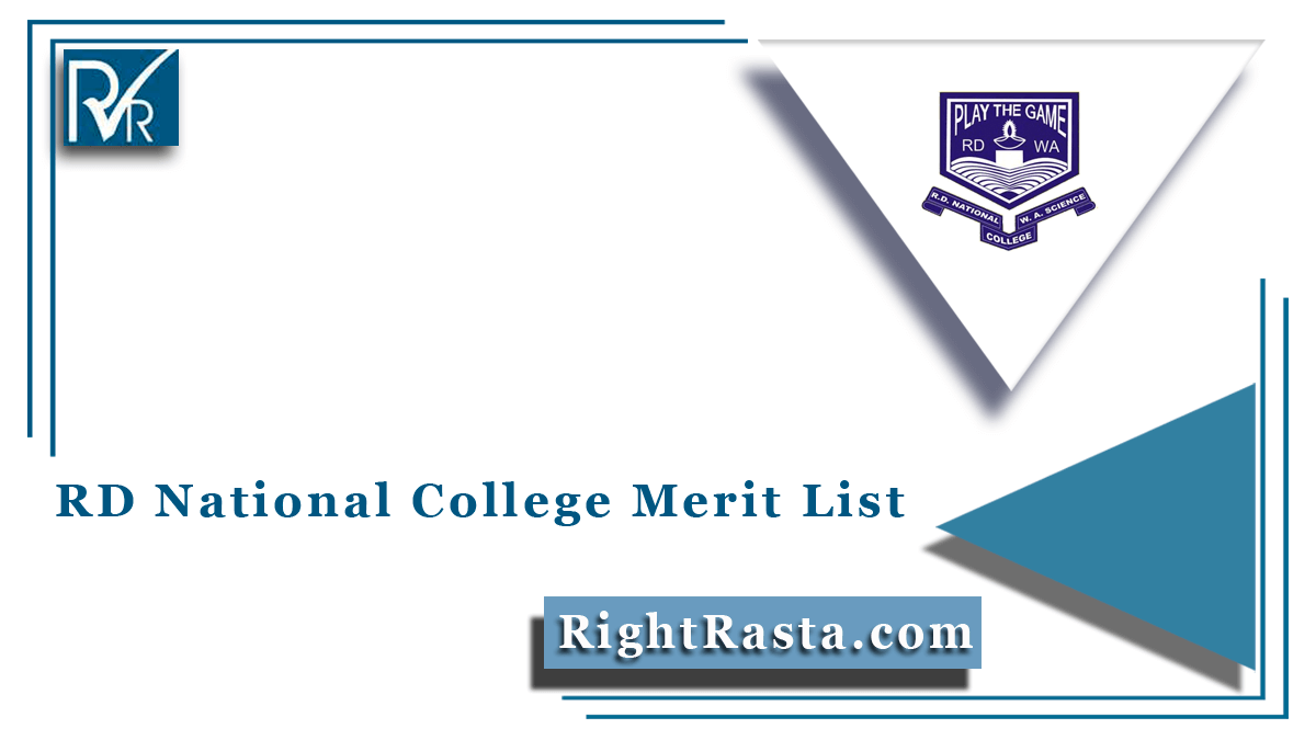 RD National College Merit List