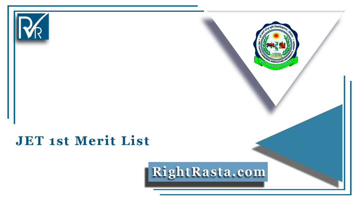 JET 1st Merit List