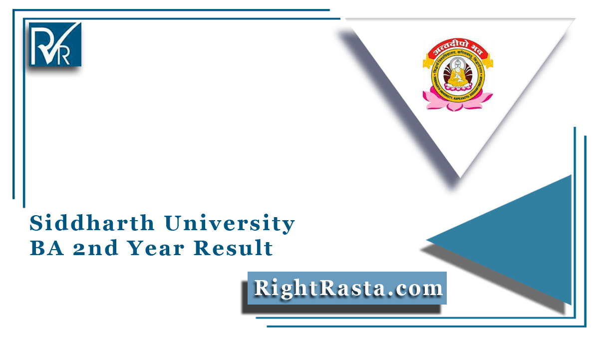 Siddharth University BA 2nd Year Result