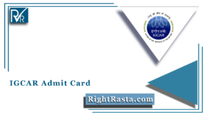 IGCAR Admit Card