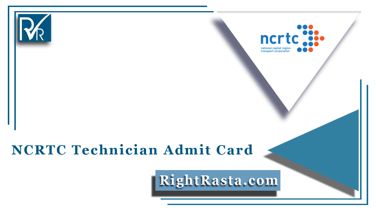 NCRTC Technician Admit Card