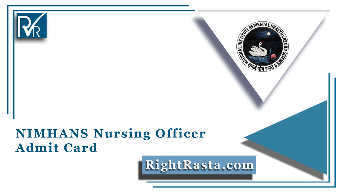 NIMHANS Nursing Officer Admit Card