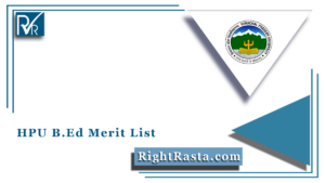 HPU B.Ed Merit List