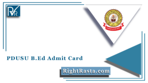 PDUSU B.Ed Admit Card
