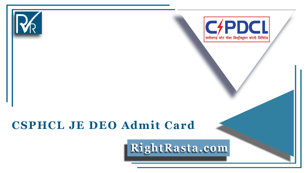 CSPHCL JE DEO Admit Card