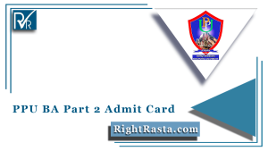 PPU BA Part 2 Admit Card