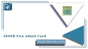 JKSSB FAA Admit Card