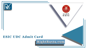 ESIC UDC Admit Card