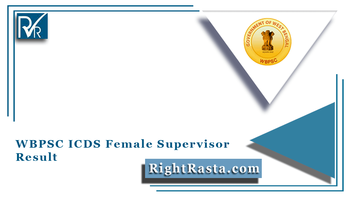 WBPSC ICDS Female Supervisor Result