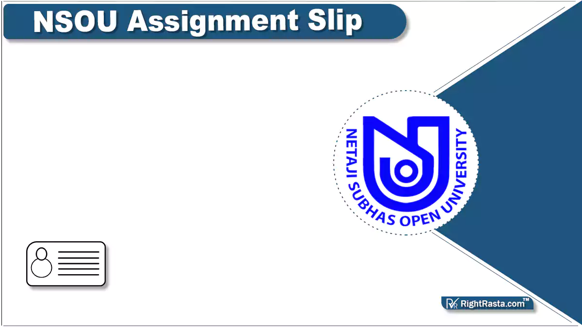 NSOU Assignment Slip