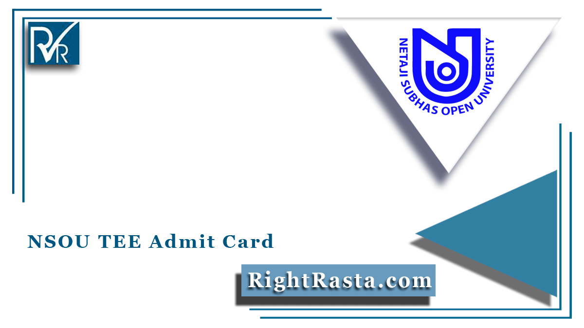 NSOU TEE Admit Card